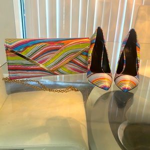 Heels with matching clutch